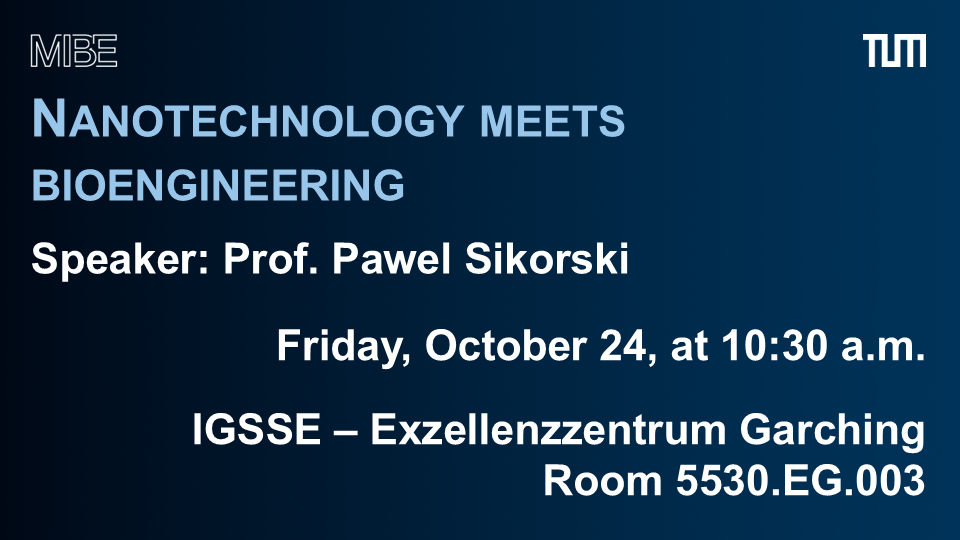 Talk by Prof. Pawel Sikorski on Friday, October 24, at 10:30 a.m. in room 5530.EG.003 of the “IGSSE – Exzellenzzentrum Garching” building.