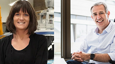 Humboldt laureates: Prof. Angela Schoellig and Prof. Daniel Rückert Image: [M] Humboldt-Stiftung / Elbmotion; J. Eberle / TUM