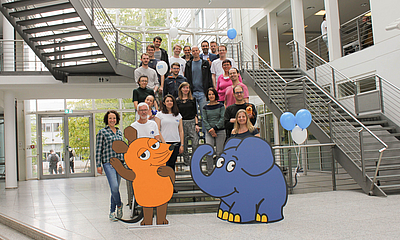 Organisationsteam Garching mit Maus und Elefant